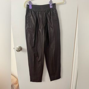 Faux leather maroon cargo pants from Zara, size M
